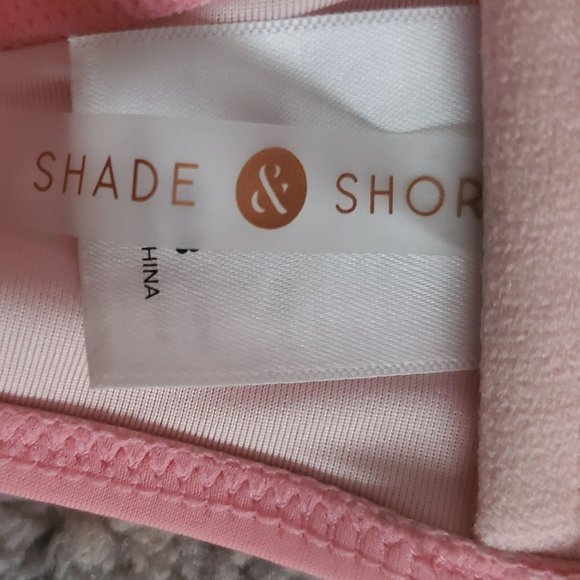 Set Of 2 Shade & Shore Light Lift & Lined Smocked Bikini Top In Pink & White 36B - Picture 9 of 10